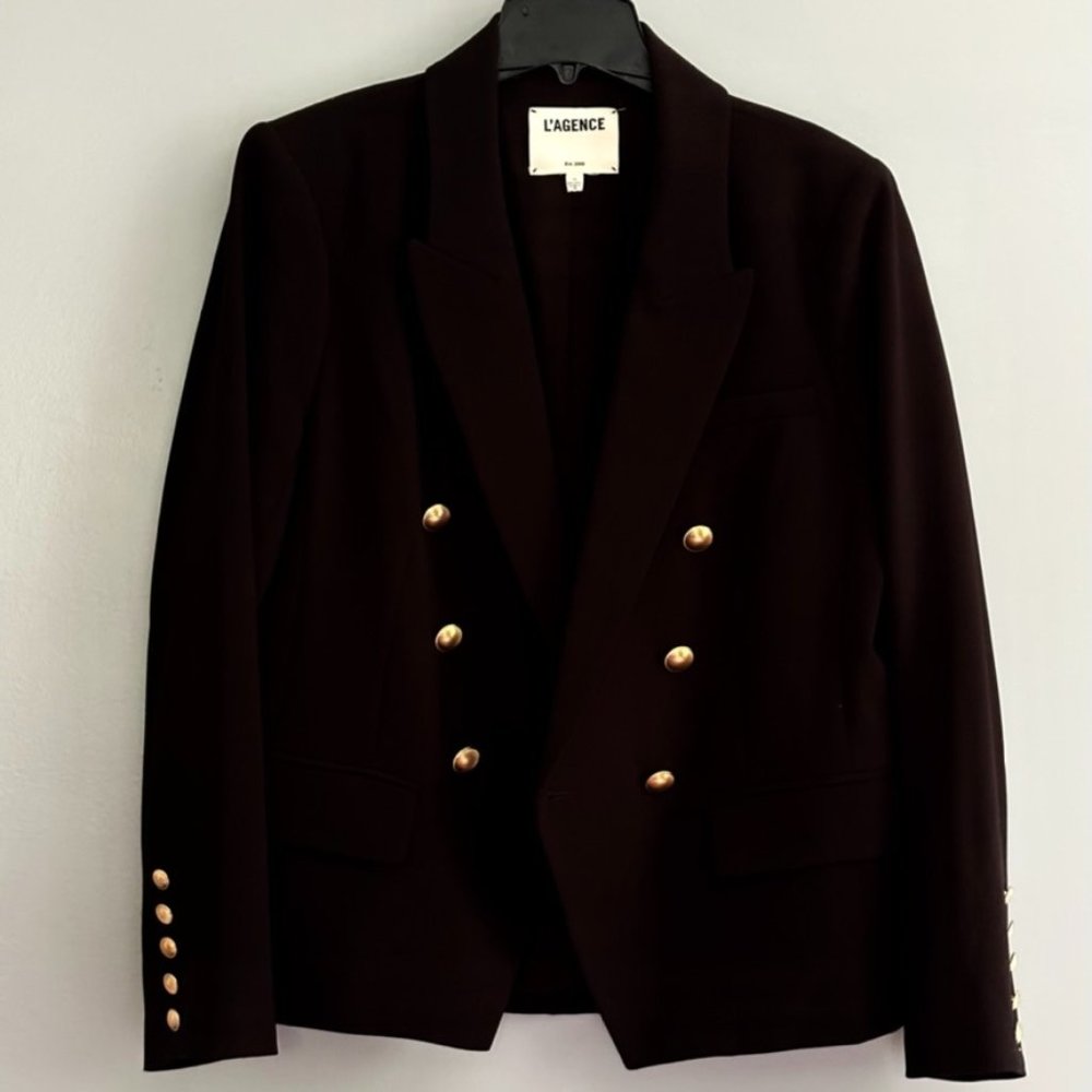 L'Agence Kenzie Double-Breasted Blazer Jacket